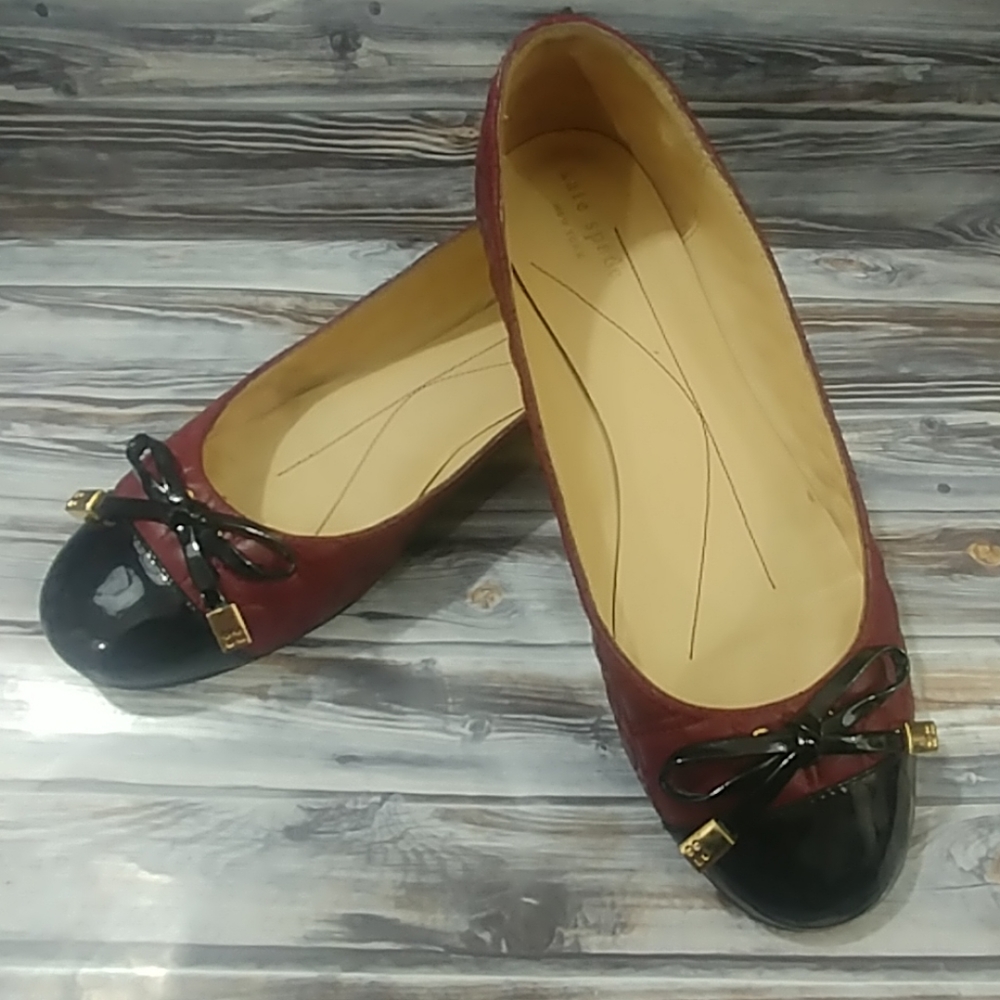 Kate Spade New York Patent Leather Cap Toe Flats